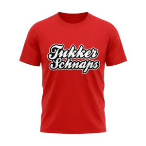 Rood Tukker Schnaps T-shirt met logo op de borst