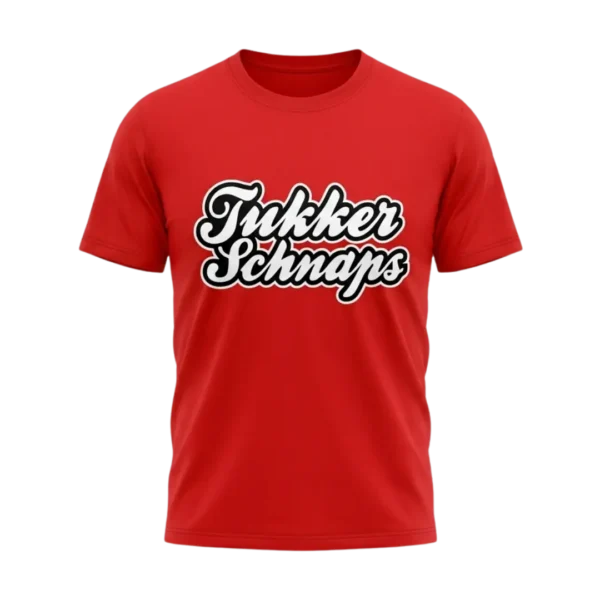 Rood Tukker Schnaps T-shirt met logo op de borst