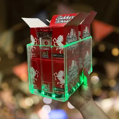 Tukker Schnaps LED-displaybakje voor op de bar of om promotiedames mee rond te laten lopen op zomerfeesten